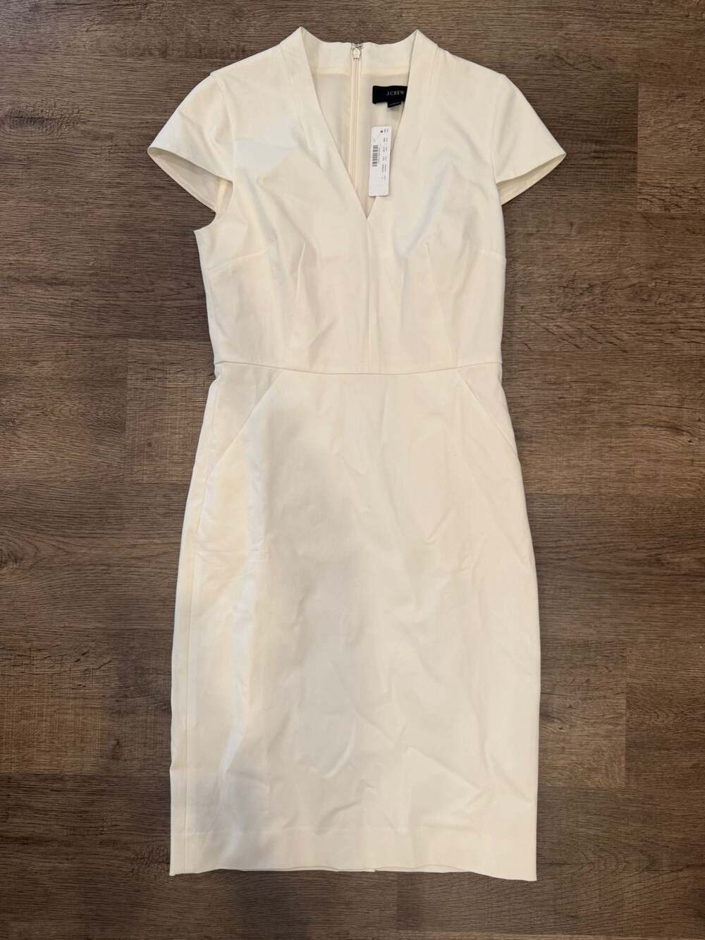 NWT - White cap sleeve midi dress J.Crew S (4-6) - Picture 2 of 5